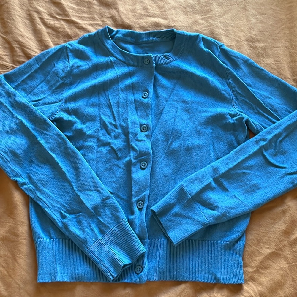 Blue Fitted Cardigan